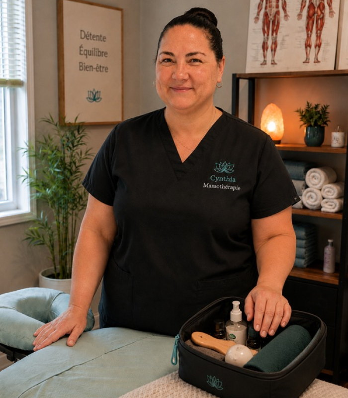 Massothérapie en clinique ou à domicile - Cynthia Massothérapie